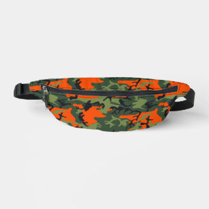 Orange and Green Camouflage, Military, Army Bum Bags
