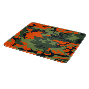 Orange and Green Camouflage, Military, Army Cutting Board