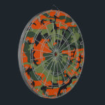 Orange and Green Camouflage, Military, Army Dartboard<br><div class="desc">Elegant, stylish and sophisticated camouflage pattern in orange and green colour. Modern and trendy gift, perfect for the military lover in your life.</div>