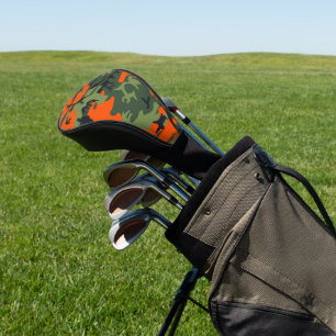 Orange and Green Camouflage, Military, Army Golf Head Cover