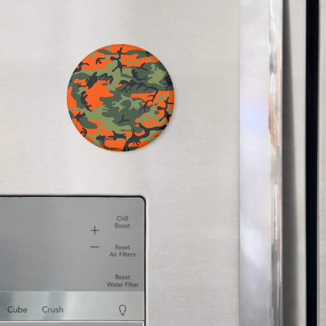 Orange and Green Camouflage, Military, Army Magnet (In Situ (Fridge))