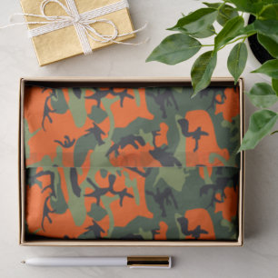 Orange and Green Camouflage, Military, Army Tissue Paper