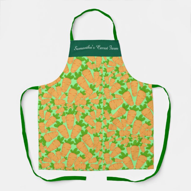 Orange And Green Carrots Apron (Front)