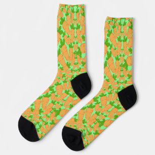 Orange And Green Carrots Socks