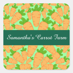 Orange And Green Carrots Square Sticker