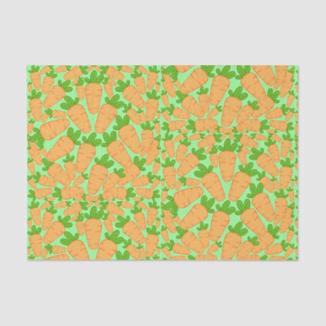 Orange And Green Carrots Tissue Paper (Front)