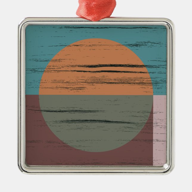 Orange And Green Circle Metal Tree Decoration (Front)