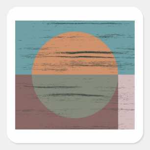 Orange And Green Circle Square Sticker