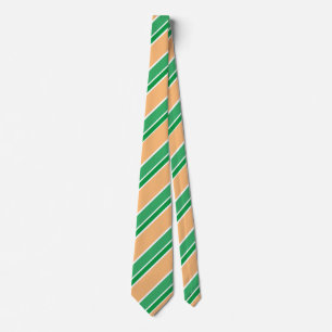 Orange and Green Diagonal Candy Stripes Striped Tie