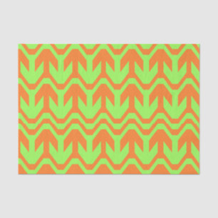 Orange and Green Double Arrow Wave Pattern Tissue Paper