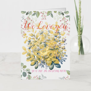 Orange And Green flower Happy Mother's Day  Foil Greeting Card