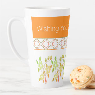 Orange and Green Flowered Birthday Mug