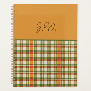 Orange and Green Gingham Planner