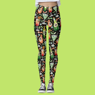 Orange and Green Halloween Cocktails and Potions  Leggings