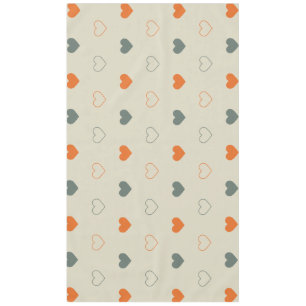 Orange and Green Heart Grid Pattern Tablecloth