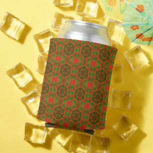 Orange and Green Kaleidescope Can Cooler