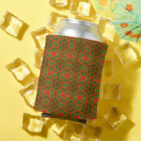 Orange and Green Kaleidoscope Can Cooler