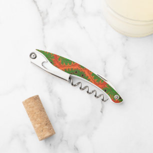 Orange and Green Kaleidoscope Corkscrew