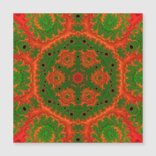 Orange and Green Kaleidoscope Magnetic Card