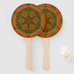 Orange and Green Kaleidoscope Set of Fans