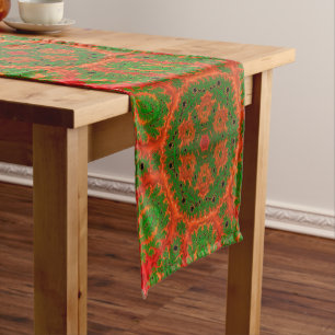 Orange and Green Kaleidoscope Table Runner