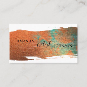 Orange and Green Minimalist Modern Professional Business Card
