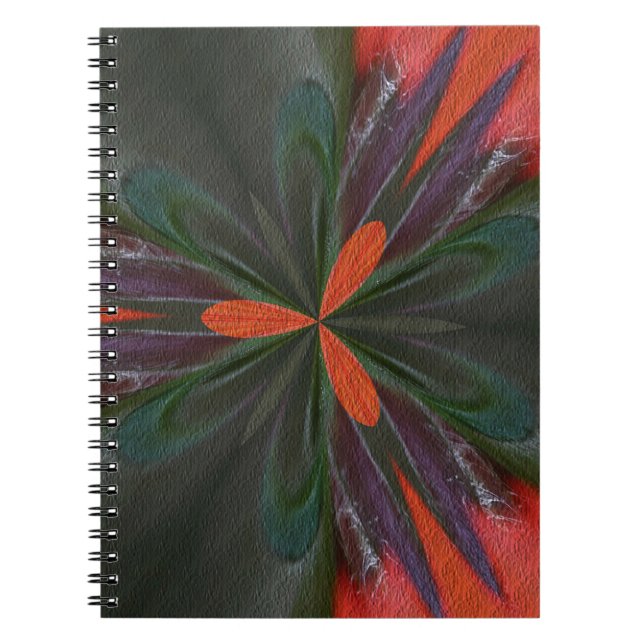 Orange And Green Shapes Abstract Art Notebook (Front)