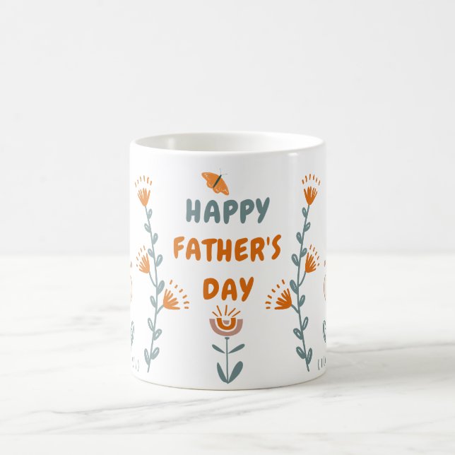 Orange and Green Simple Father's Day Personal Mug (Center)