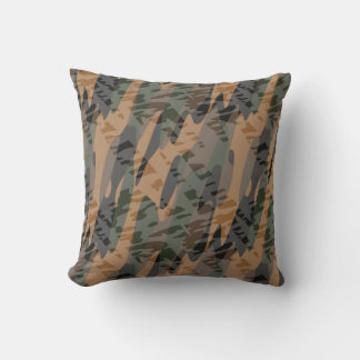 orange and green textured camo cushion