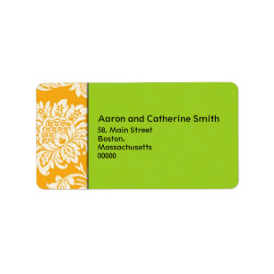 Orange and Green Wedding Address Labels