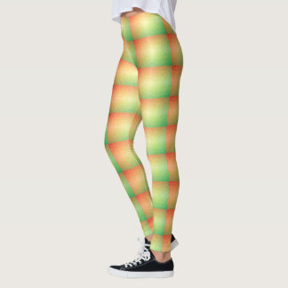Orange and Green Yoga Pants Leggings