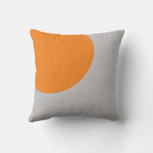Orange and Grey Abstract Art Throw Pillow