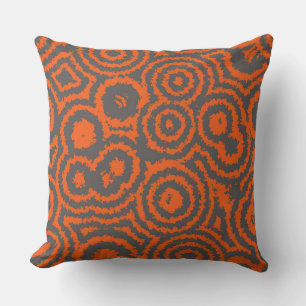 orange and grey abstract cushion