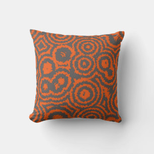 orange and grey abstract cushion