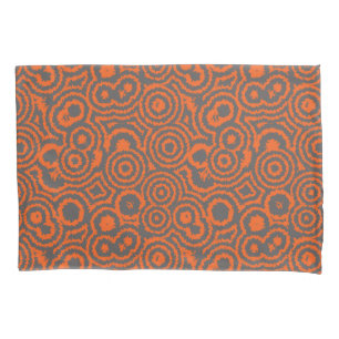 orange and grey abstract  pillowcase