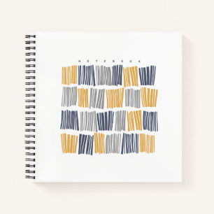 Orange and Grey Abstract Spiral Notebook
