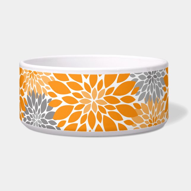 Orange and Grey Chrysanthemums Floral Pattern (Front)