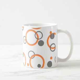 orange and grey Colourful Rings Coffee Mug