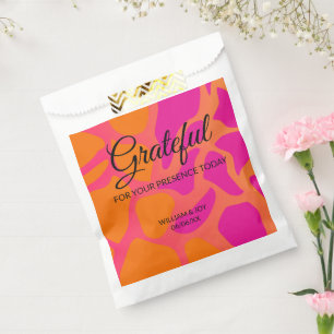 Orange and Hot Pink Gradient Grateful Favour Bags