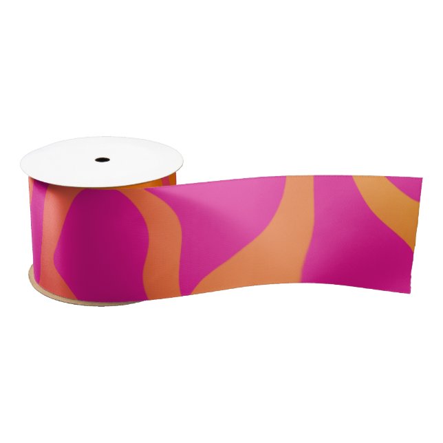 Orange and Hot Pink Gradient  Satin Ribbon (Spool)
