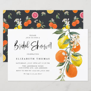 Orange and Lemon Bridal Shower Invitation