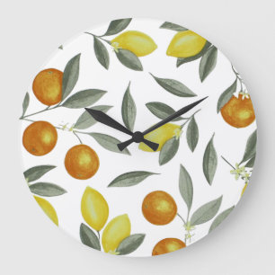 Orange and lemon large clock