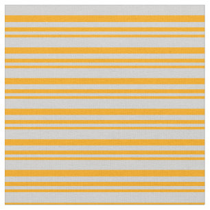 Orange and Light Grey Stripes Pattern Fabric