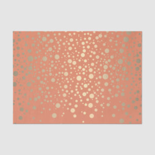Orange and Metallic Gold Confetti Tissue Paper
