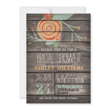 Orange and Mint Green Rustic Wood Bridal Shower