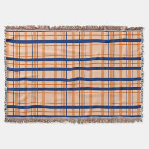 Orange and Navy Blue Throw Blanket
