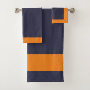 Orange And Navy Sport Team Colours Bath Towel Set