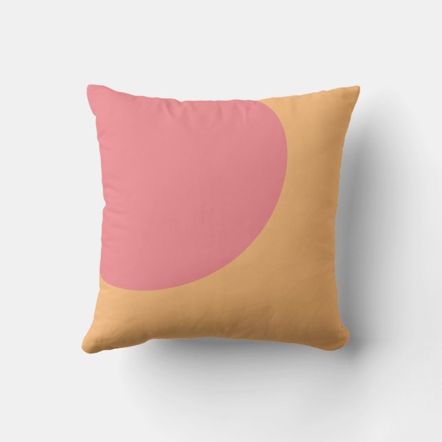 Orange and Pink Abstract Art Throw Pillow (Back)