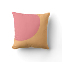 Orange and Pink Abstract Art Throw Pillow