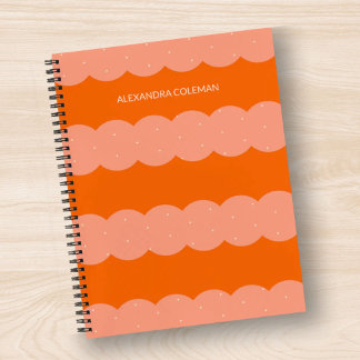 Orange and Pink Aesthetic Scallop Notebook